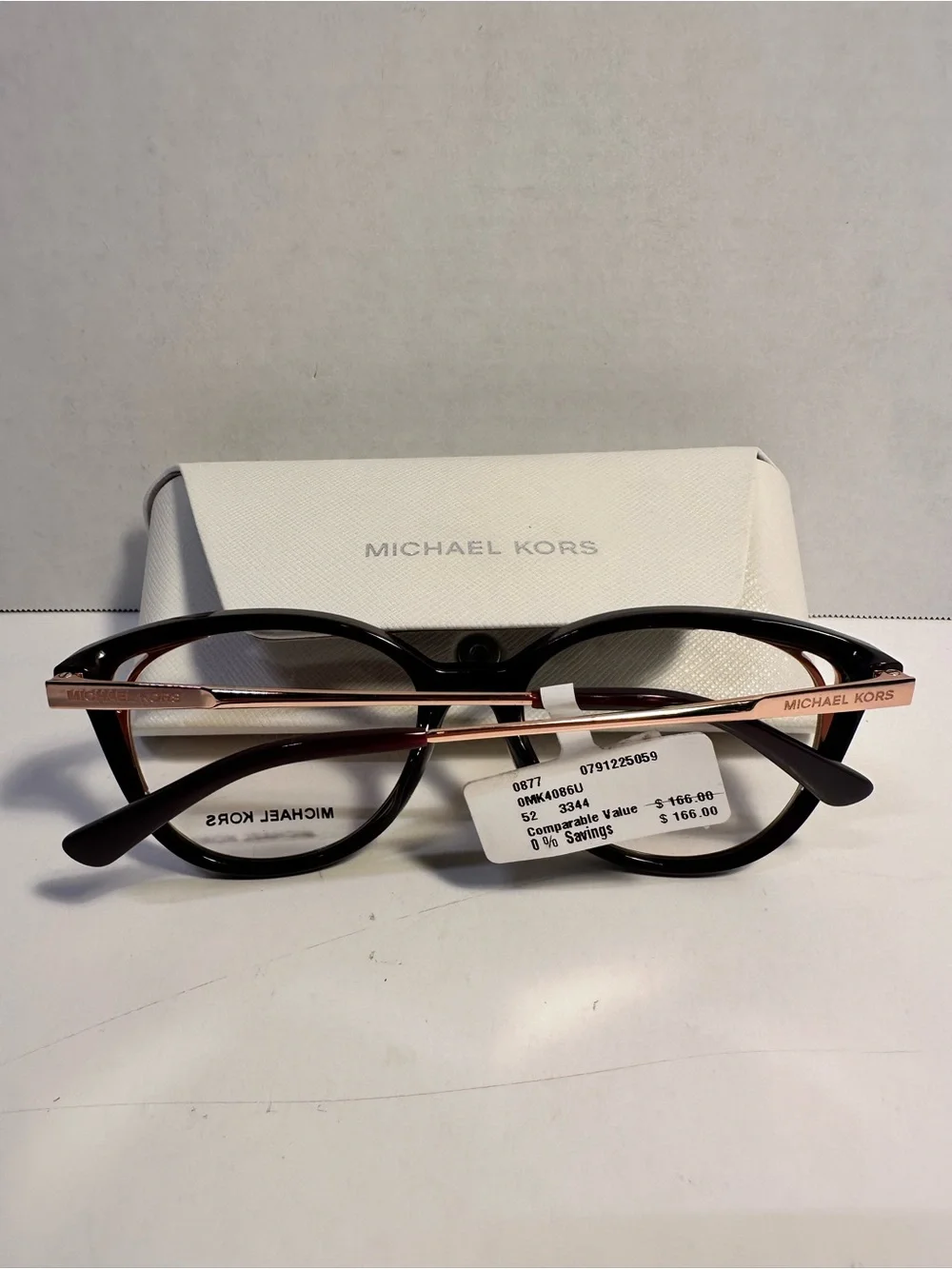Michael Kors Women's Tortoiseshell Cat-Eye Optical Glasses - Burgundy&Rose gold
